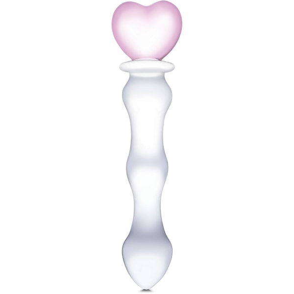 Glas: Sweetheart Glass Dildo Rosa, Transparent