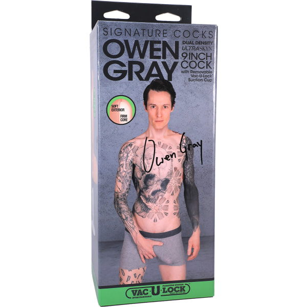 Signature Cocks: Owen Gray, Realistic Ultraskyn Dildo, 23,5 cm Ljus hudfärg