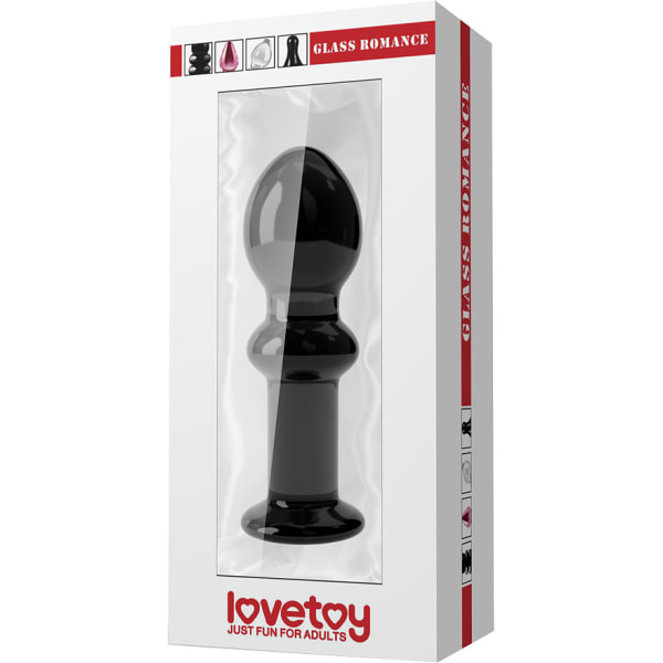 LoveToy: Glass Romance Butt Plug Svart