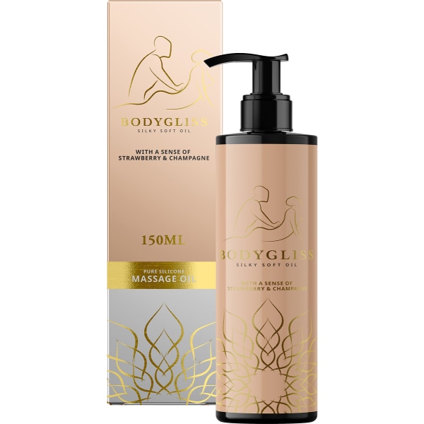 BodyGliss: Hierontaöljy & Voiteluaine, Mansikka/Samppanja, 150 ml