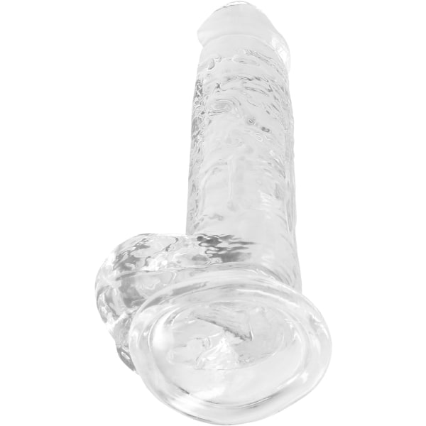 RealRock: Crystal Clear Realistic Dildo, Transparent 17 cm