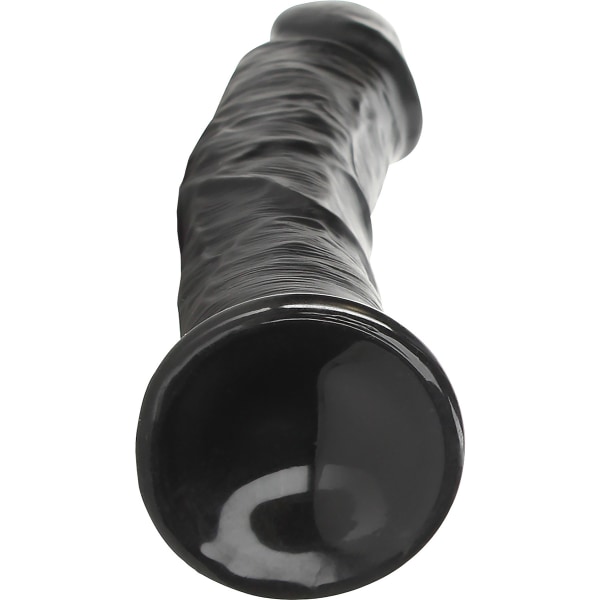 RealRock: Curved Realistic Dildo, 23 cm, svart Svart