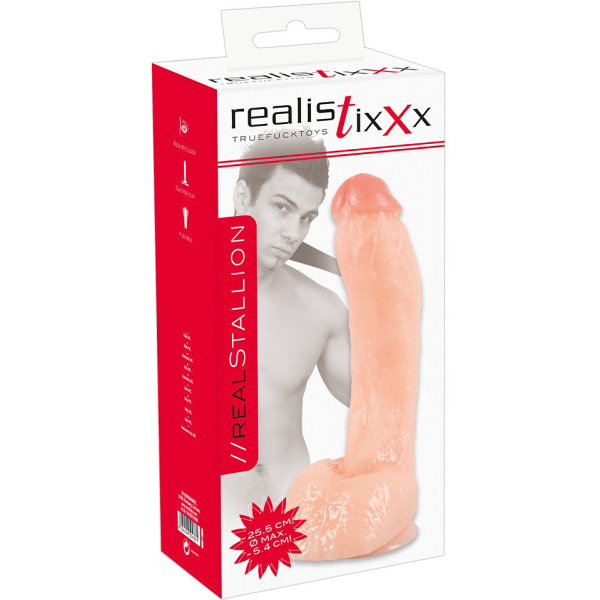 Realistixxx: Real Stallion Dildo, 25.5 cm Ljus hudfärg