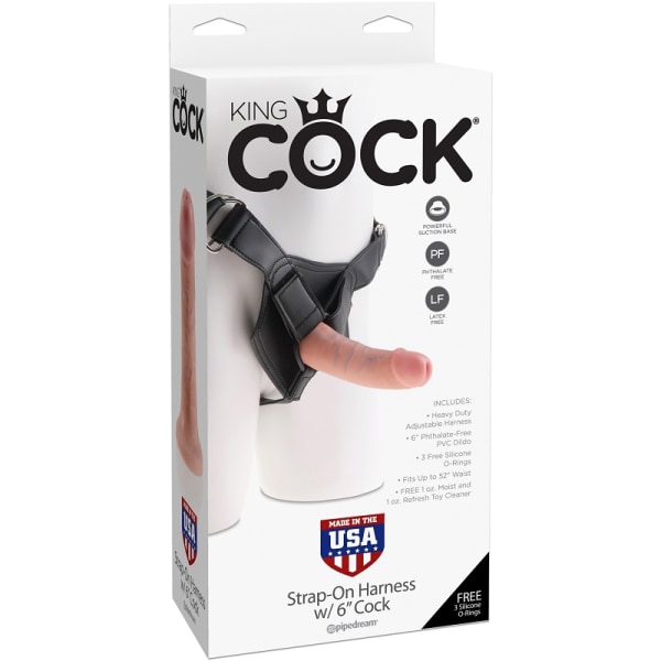 Pipedream: King Cock, Strap-on Harness with 6 Inch Cock Ljus hudfärg