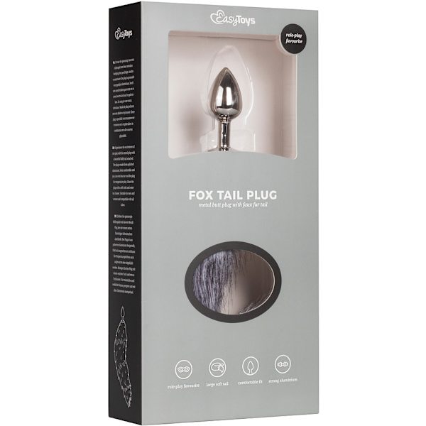 EasyToys: Fox Tail Plug No. 5, small, silver/grå Grå, Silver