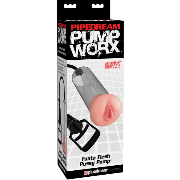 Pipedream Pump Worx: Fanta Flesh Pussy Pump Ljus hudfärg, Transparent