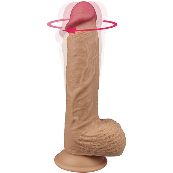 LoveToy: Liam, Silicone Rotating Cock with Vibration, 22 cm Ljus hudfärg