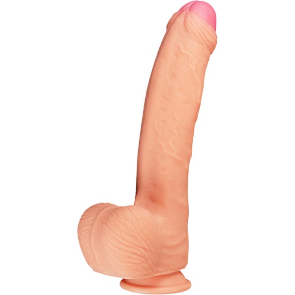 LoveToy: Dual-Layered Silicone Cock Ljus hudfärg 28 cm
