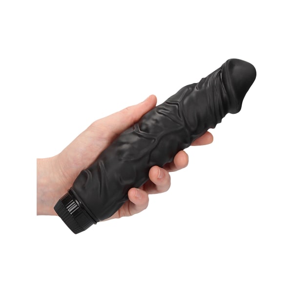 Shots Toys: Realistic Multispeed Vibrator, 23 cm, svart Svart