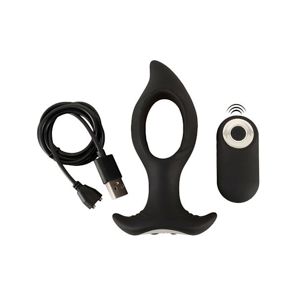 Anos: RC Butt Plug with a Hole Svart
