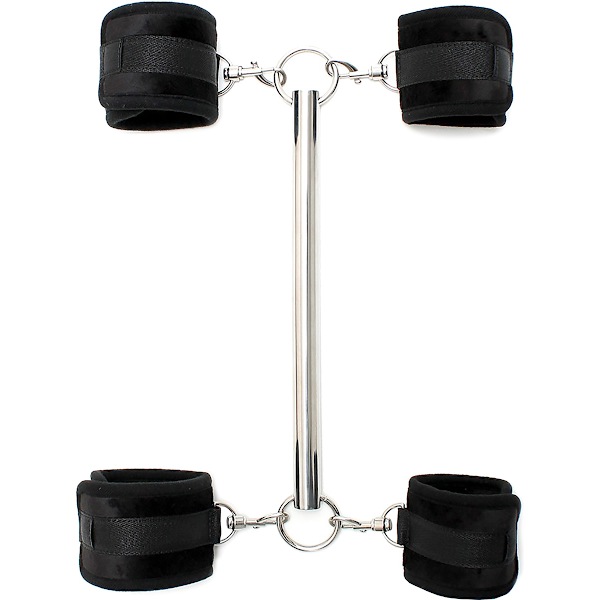 Rimba: Spreader Bar with Cuffs Silver, Svart