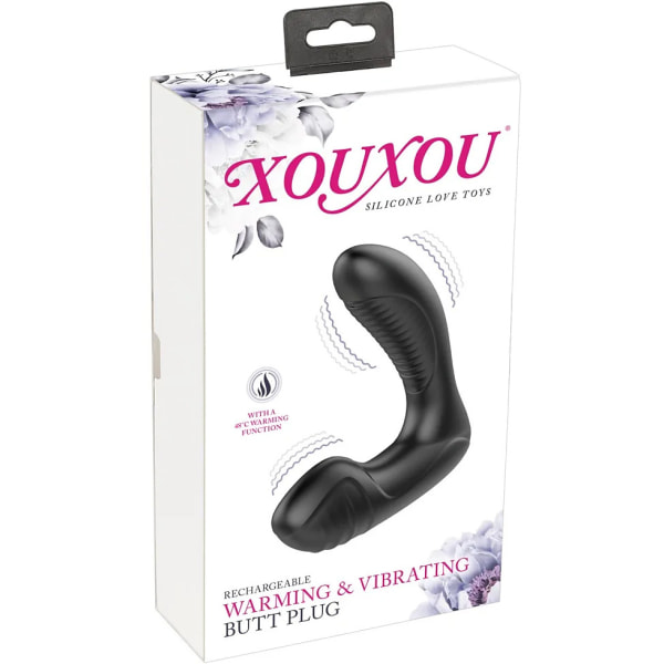 XouXou: Warming & Vibrating Butt Plug Svart