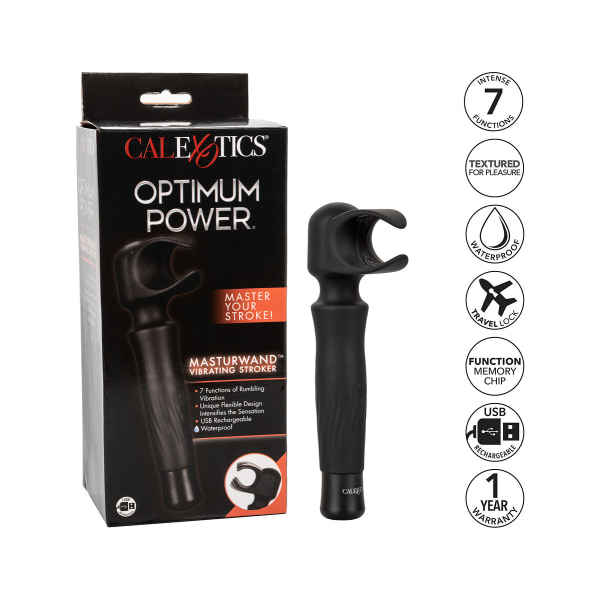 California Exotic: Optimum Power, MasturWand Vibrating Stroker Svart