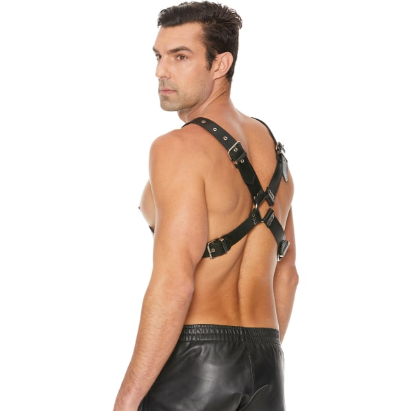 Ouch!: Men's Large Buckle Harness, One Size Svart one size