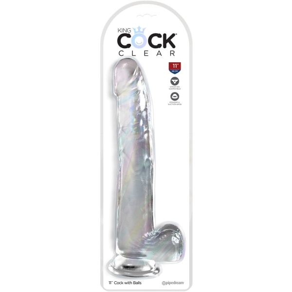 King Cock Clear: Dildo with Balls, 30.5 cm, transparent Transparent
