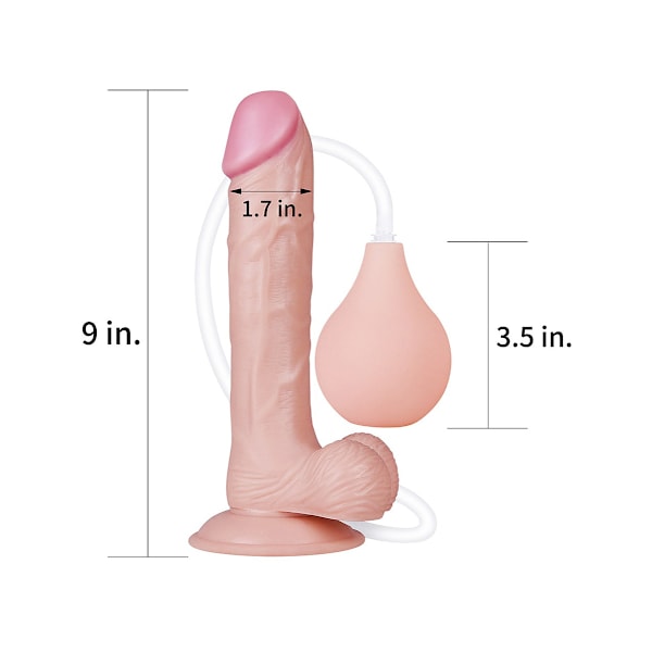 LoveToy: Squirt Extreme Dildo, 23 cm Ljus hudfärg