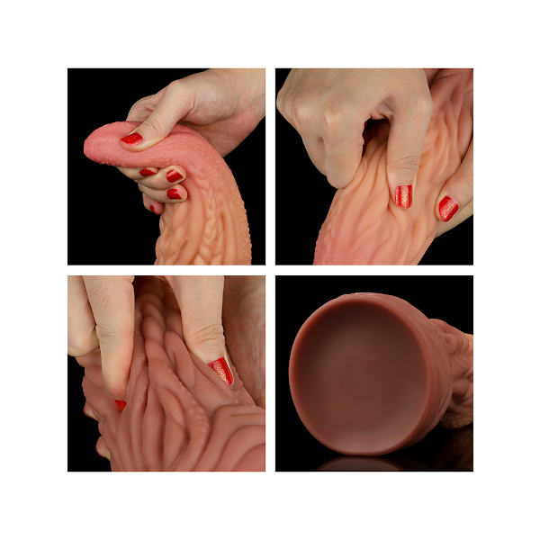 LoveToy: Dual-Layered Silicone Tongue, 25 cm Ljus hudfärg