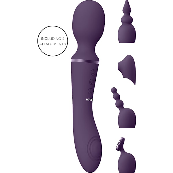 Vive: Nami, Pulse-Wave Wand Vibrator with Clitoral Sleeves Lila