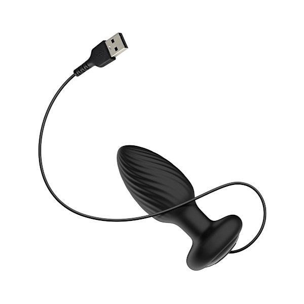 Nexus: Tornado, Rotating & Vibrating Butt Plug, small Svart