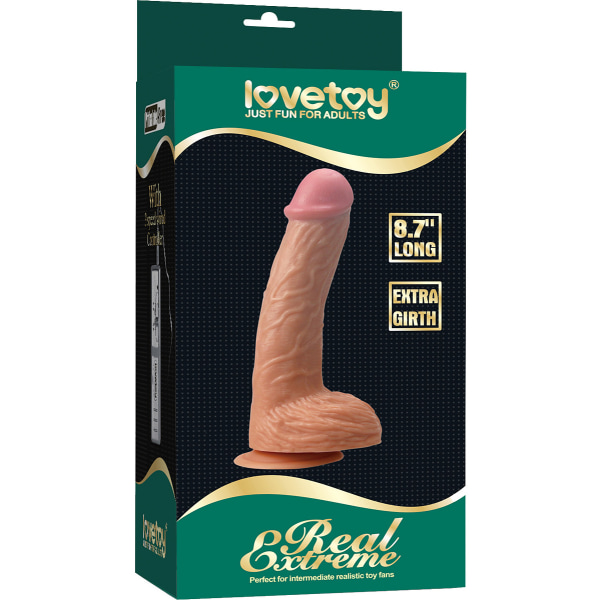 LoveToy: Real Extreme Extra Girth Dildo, 22 cm Ljus hudfärg
