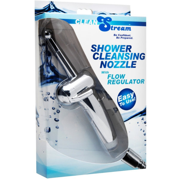 CleanStream: Shower Cleansing Nozzle with Flow Regulator Silver