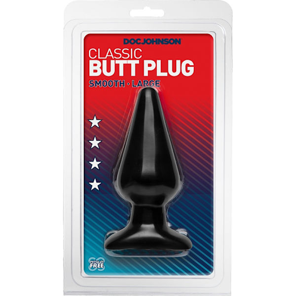 Doc Johnson: Classic Butt Plug, large, svart Svart