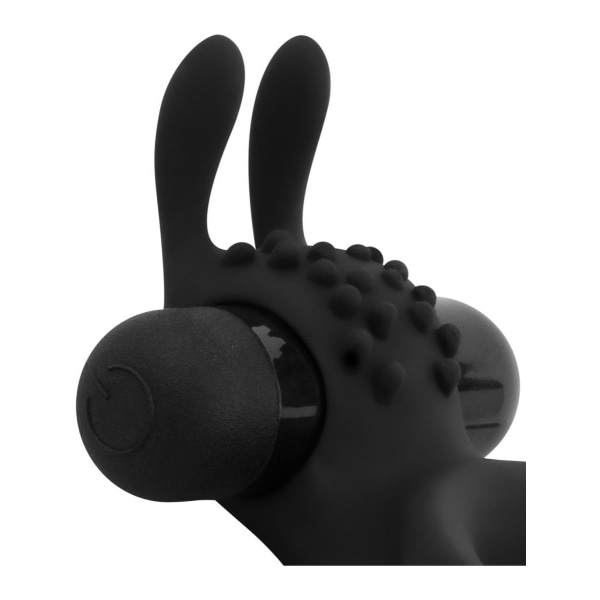 EasyToys: Share Ring, Double Vibrating Cock Ring with Rabbit ... Svart