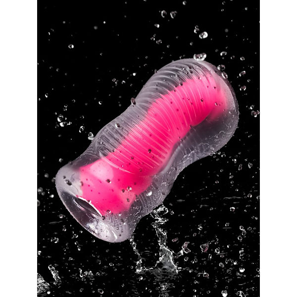 LoveToy: Lumino Play Stroker, Pink Glow Rosa, Självlysande, Transparent