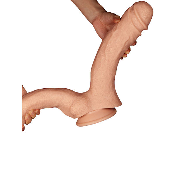 LoveToy: Realistic Mega Double Dildo, 33 cm Ljus hudfärg