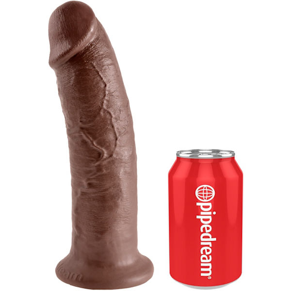 King Cock: Realistic Dildo, 27 cm, mörk Mörk hudfärg