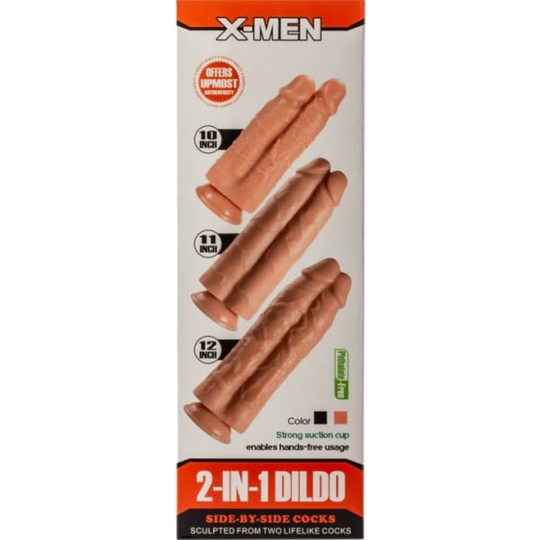 X-Men: 2-in-1 Dildo, 30.5 cm Ljus hudfärg