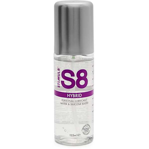 Stimul8: S8 Hybrid, Water & Silicone Based Lubricant, 125 ml Transparent