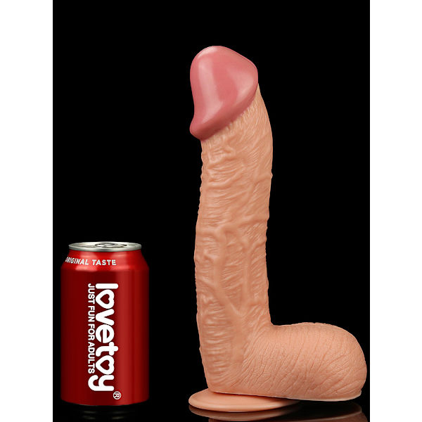 LoveToy: King-Sized Realistic Dildo, 29 cm Ljus hudfärg