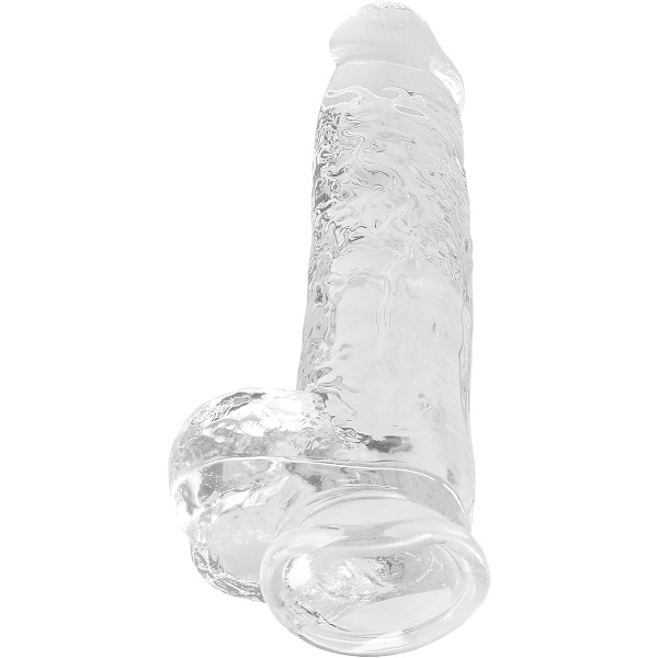 RealRock: Crystal Clear Realistic Dildo, Transparent 22 cm