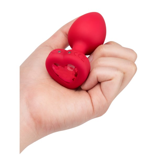 B-Vibe: Vibrating Heart, Remote Control Plug Röd