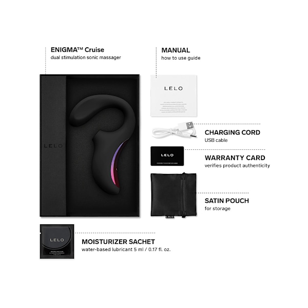 LELO: Enigma Cruise, Dual-Action Sonic Massager, svart Svart