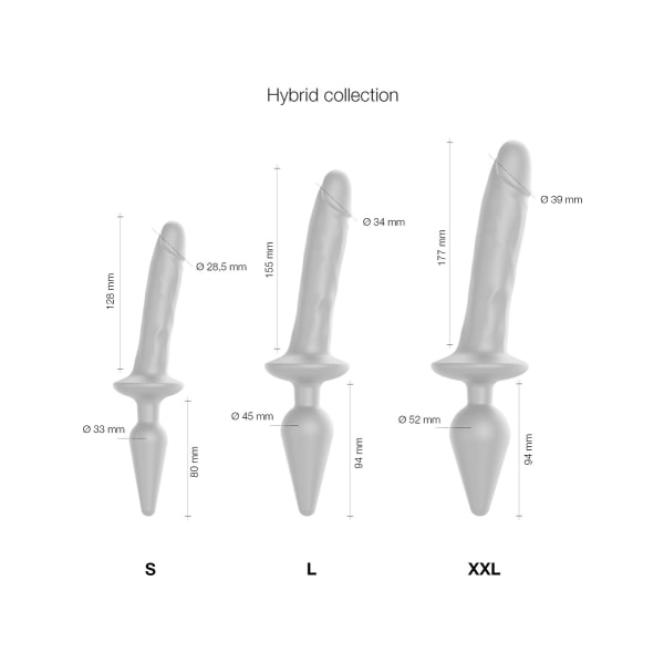 Strap-On-Me: Switch Plug-In Realistic Dildo, L Svart