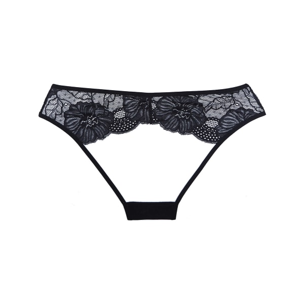 Allure Adore: Crotchless Lace Panties, black, One Size Svart one size