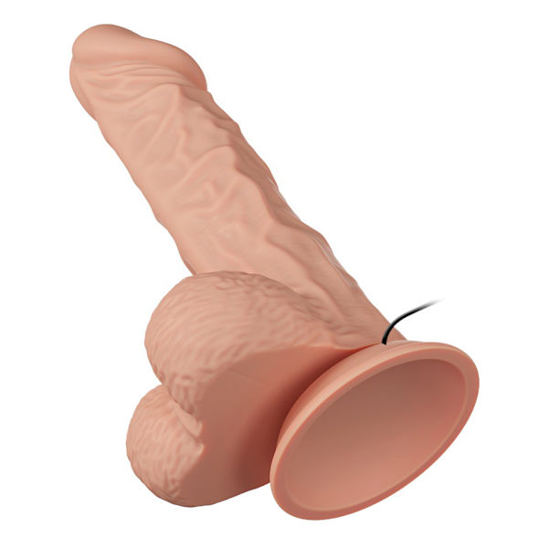 Beautiful Buraq: Glide & Slide-Skin Vibrating Dildo, 24 cm Ljus hudfärg