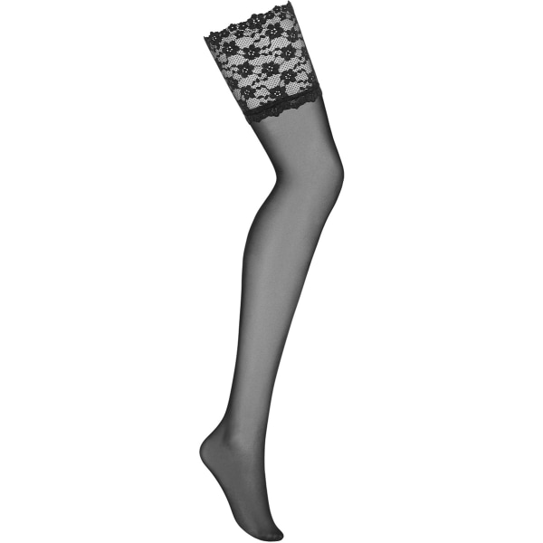 Obsessive: Letica Stockings, black, L/XL Svart L/XL