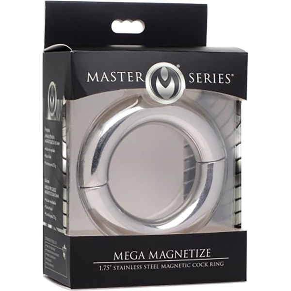 XR Master Series: Mega Manetize, Steel Magnetic Cock Ring, 4.... Silver