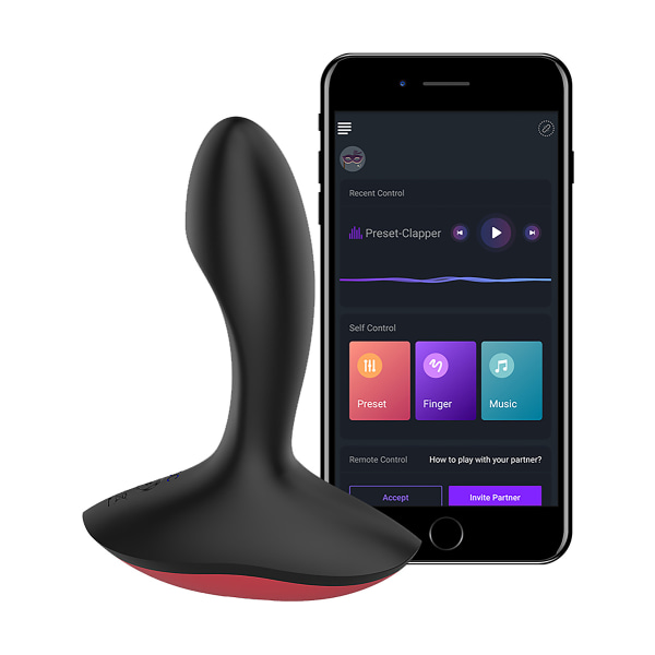 Magic Motion: Solstice, App-Controlled Prostate Vibrator Röd, Svart