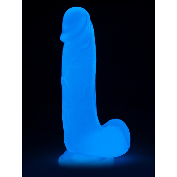 LoveToy: Lumino Play, Itsevalaiseva Dildo, 19 cm Självlysande, Transparent