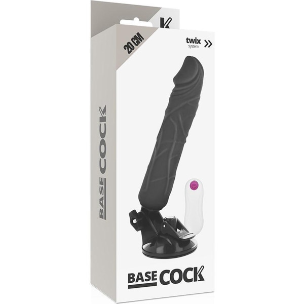 BaseCock: Realistic Vibrator, black Svart