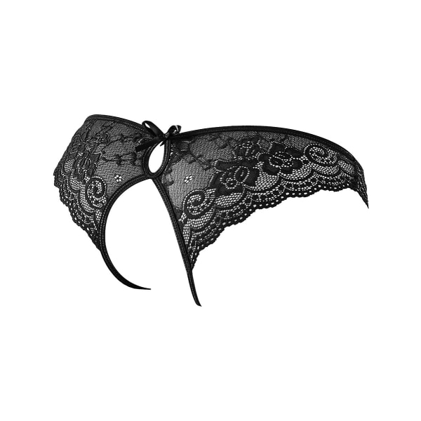 Cottelli Lingerie: Crotchless Lace-Panties, black, M Svart M