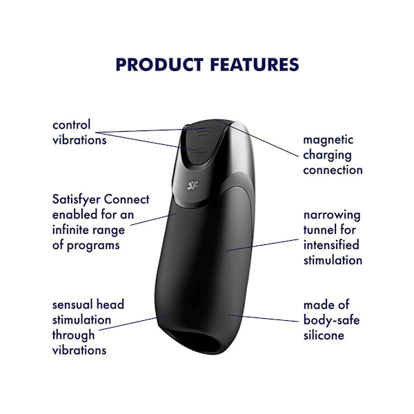 Satisfyer Connect: Satisfyer Men Vibration+ Svart