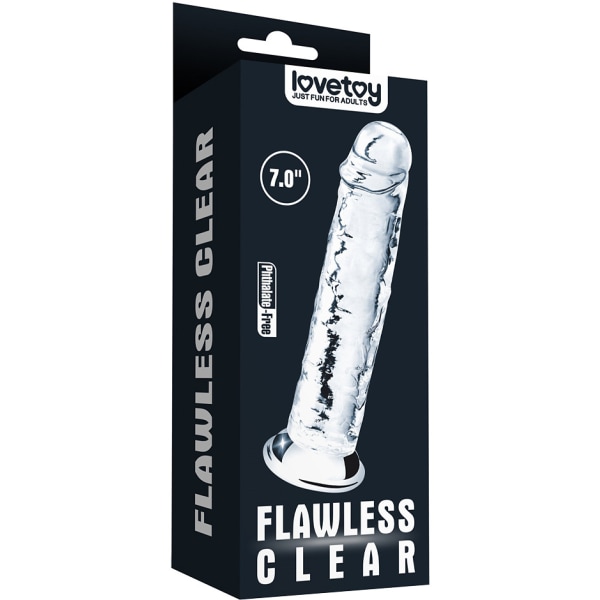 LoveToy: Flawless Clear Dildo, 18 cm Transparent