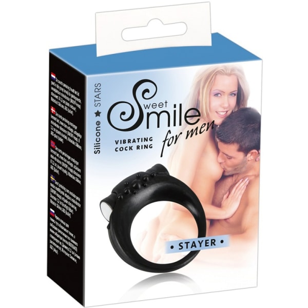 Sweet Smile: Stayer, Vibrating Cock Ring Svart