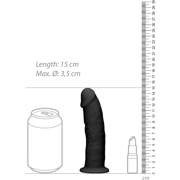 RealRock Ultra: Silicone Dildo / Dual Density Svart