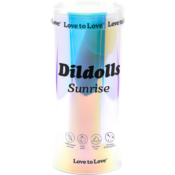 Love to Love: Dildolls Sunrise, Dildo with Suction Cup, 18 cm Glittrig, Rosa